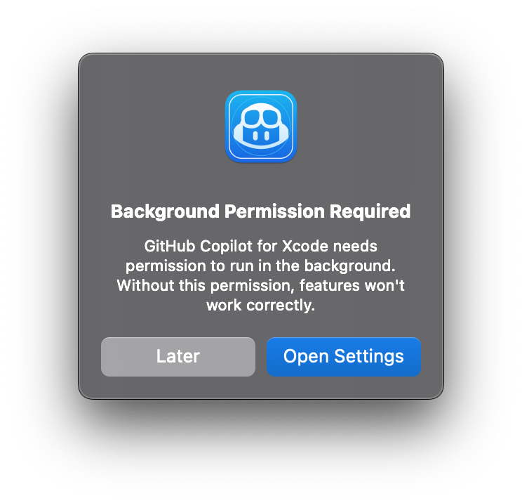 Alert of Background Permission Required