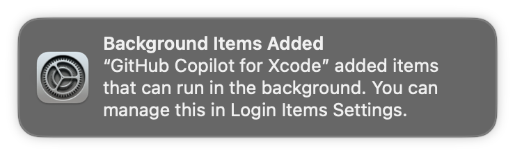 Screenshot: Background item